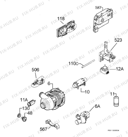 Взрыв-схема посудомоечной машины Zanussi ZDN11001XA - Схема узла Electrical equipment 268